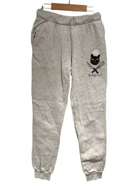 MINI RODINI grey “le chef cat” sweatpants/joggers - size 140/146 (9-11)